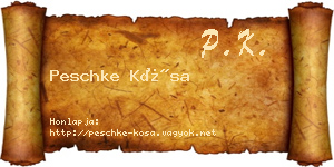 Peschke Kósa névjegykártya